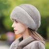 Damen Pelzmütze 2022 Winter Flauschiger Nerz Pelz flauschige Pelzmütze Damen Stirnband Outdoor Wintermütze Ohrenschützer Ski Cap Warm halten