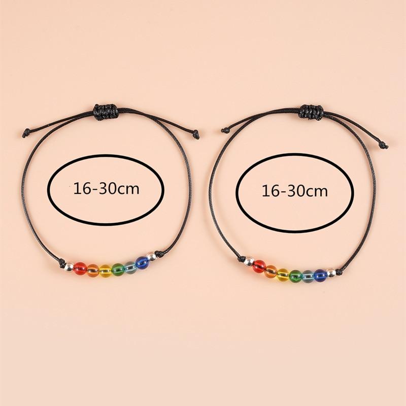 2 Pièces/ Ensemble Bracelet de Souhaits Fierté Arc-en-ciel Bisexuel Arc-en-ciel LGBT Bracelet Corde Bijoux Bisexuels pour Femmes Hommes Cadeau Bracelet Fierté
