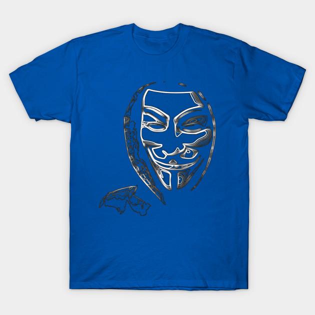 Unisex Fashion TShirt Anonymous Vendetta Print TShirt Plus Size XS-6XL T-Shirt 100%Cotton Tops O Neck Short Sleeve Tees 4XL синий