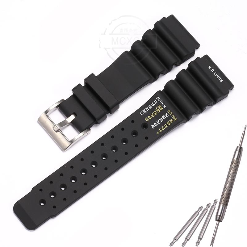 Cinturino in Silicone da 20 22 24mm Per Citizen ND Limits Diver Orologio Water Ghost Accessori Sportivo Impermeabile Cinturino di Ricambio
