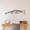 JILIP Car Metal Wall Art Signs, Modern Hanging Wall Silhouette Decor, Black Geometric Wall Sculptures, Home Office and Living Room (Size :