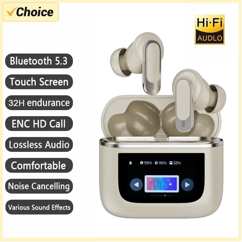 ANC Noise Reduction TWS Bluetooth Earbuds HIFI Sound Touch Control LED Display Battery Indicator Wireless Earphones