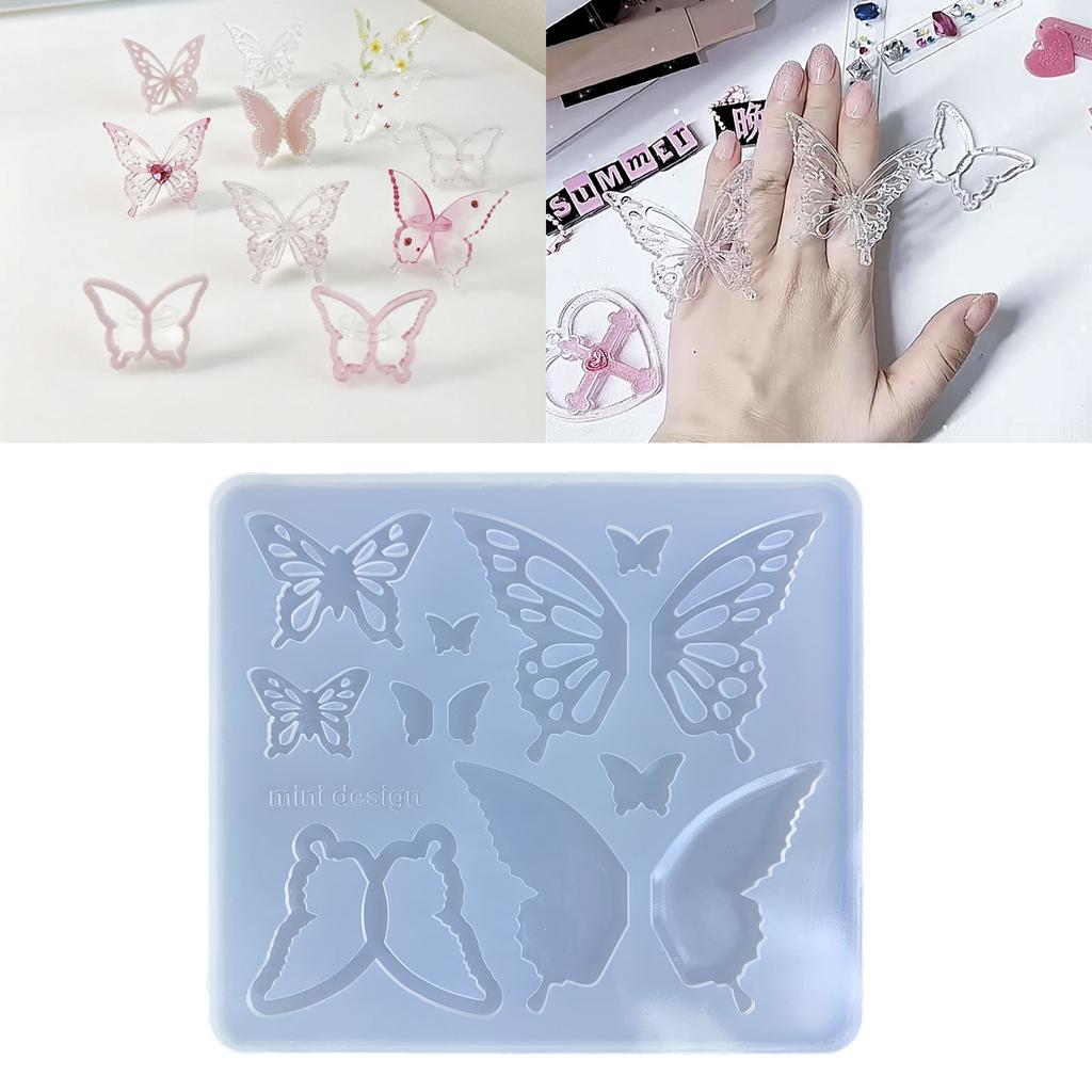 Silicone Butterfly-shape Parts Decoration Molds Filler Various Styles Keychain Mold DIY Pendant Epoxy Crafting Molds