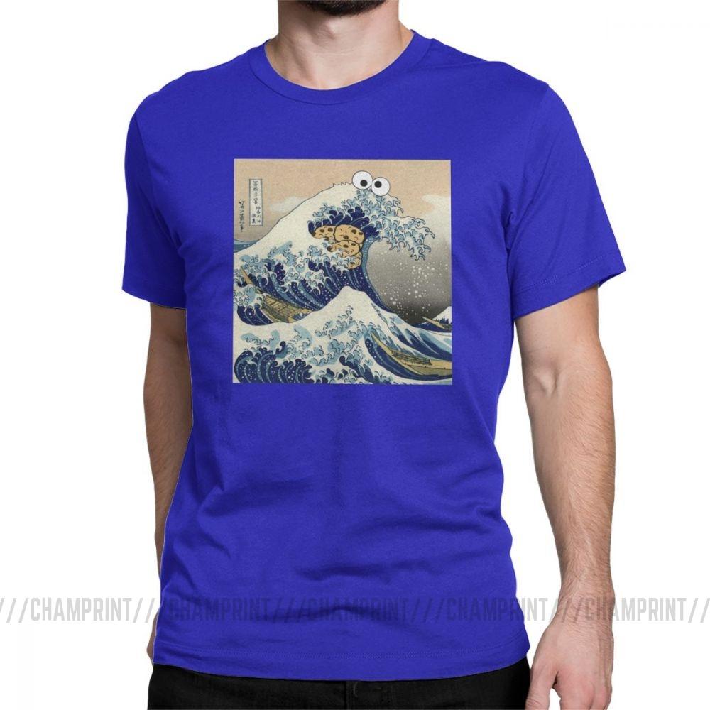 Fashion Cookie Monster T Shirt Harajuku Funny Japanese Cookie Clothes Great Wave Off Kanagawa T Shirt