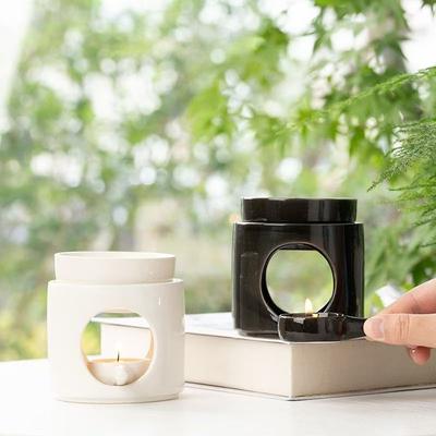Aromatherapy Oil Warmer Ceramic Candle Diffuser Lamp Creates Soothing Ambiance Modern Home Decor Relaxing Scent Dispenser