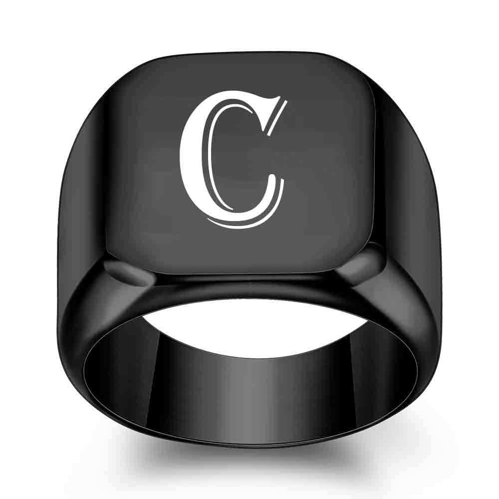 1Pcs Personalised Initial Engrave A to Z Alphabet ring Stainless Steel Rings