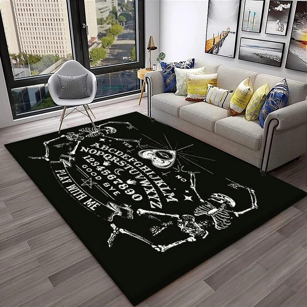 Horror Witchcraft Ouija Tarot Gothic Carpet Rug for Home Living Room Bedroom Sofa Doormat Decor,Kid Area Rug Non-slip Floor Mat