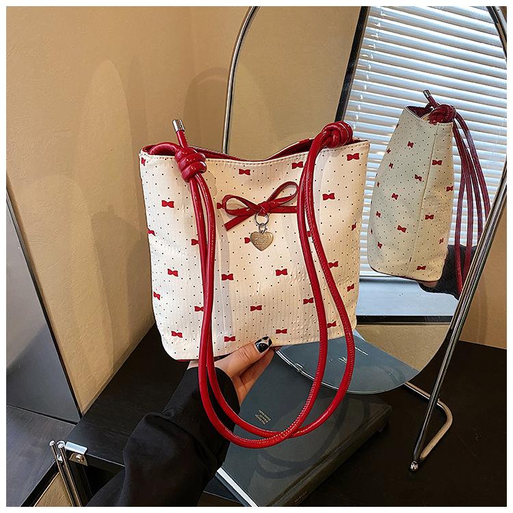 Mode Vielseitige Süße Schleife Achseltasche Damen Sommer Schlichte Premium Schulterhandtasche