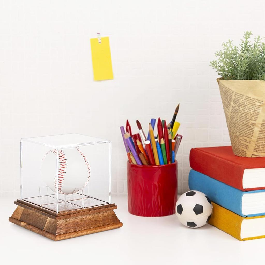 Tubbi Autographed Ball Acrylic and Wooden Display Perfect for Displaying Your Precious Commemorative Balls and Home Run Balls Case, Case, (No