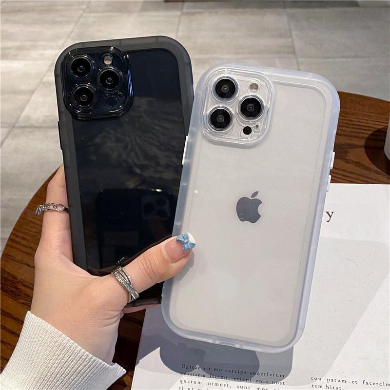 Clear Shockproof Bumper Phone Case For Iphone 13 11 12 Pro Max Xs Max Xr X 7 Plus 14 Soft Color Buttons Camera Protection Cover