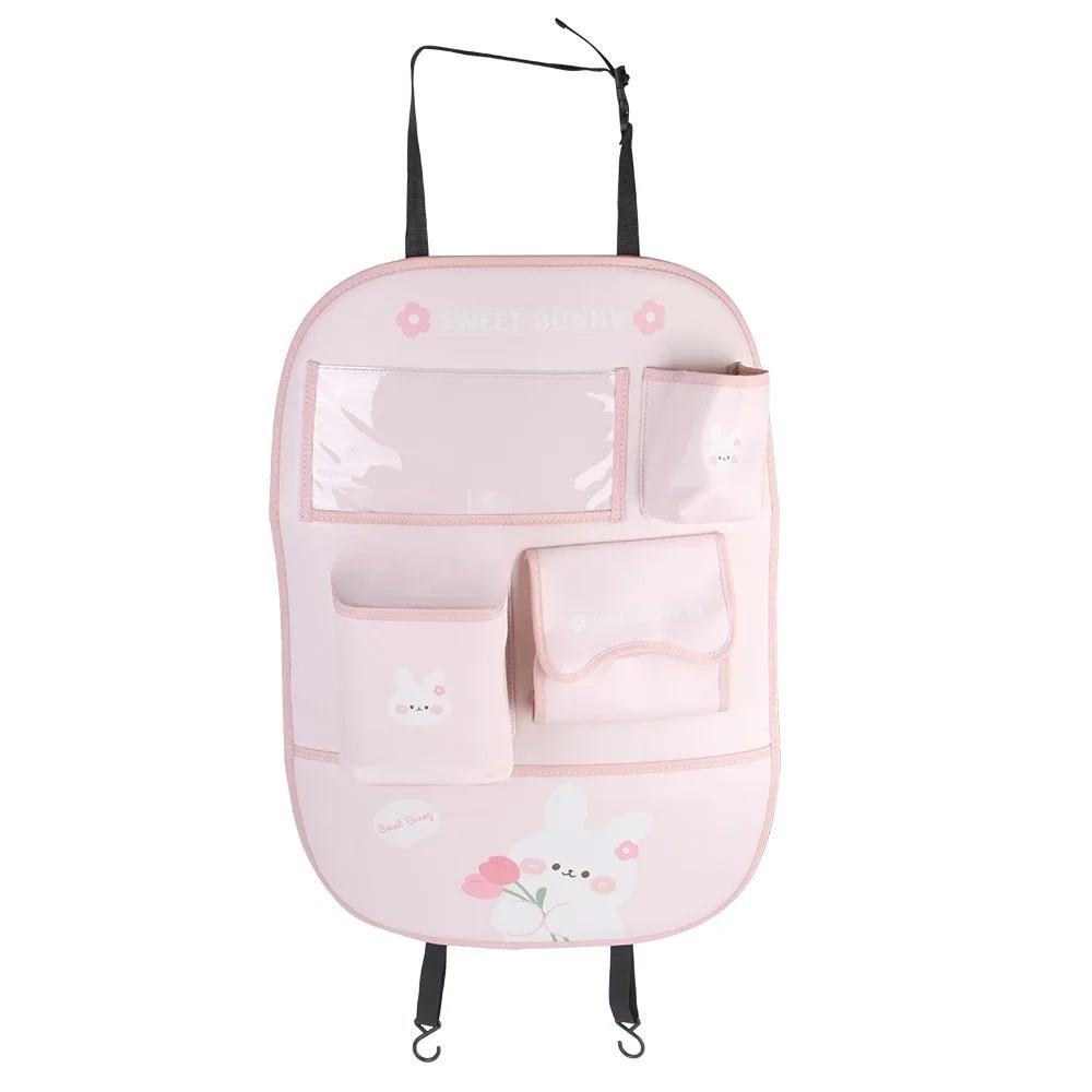 NEW Car Holder Seat Back Storage Bags Anti Kick Mat Protector for Kids Detachable Pockets Tablet Phone Stand Trash Bin