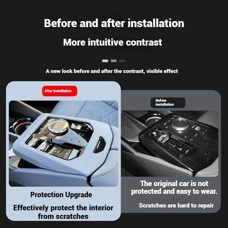 For BMW Series5 G60 i5 2024-2025 Car Paint surface Centre Console Gearshift Panel Cover Protection Stickers Interior Accessories