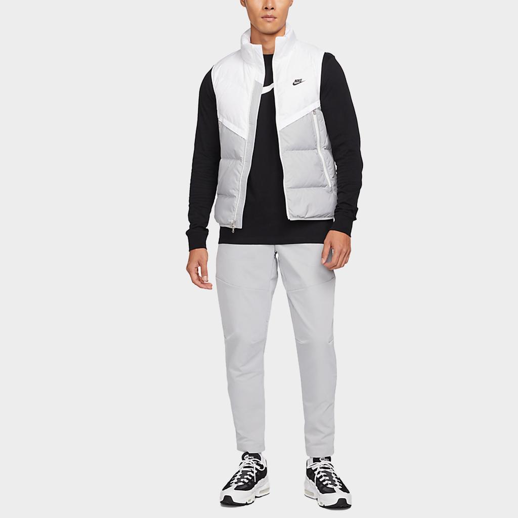Nike Logo Printed Color Block Warm Stand Collar Sports Down Vest Men Vests White DD6818-100