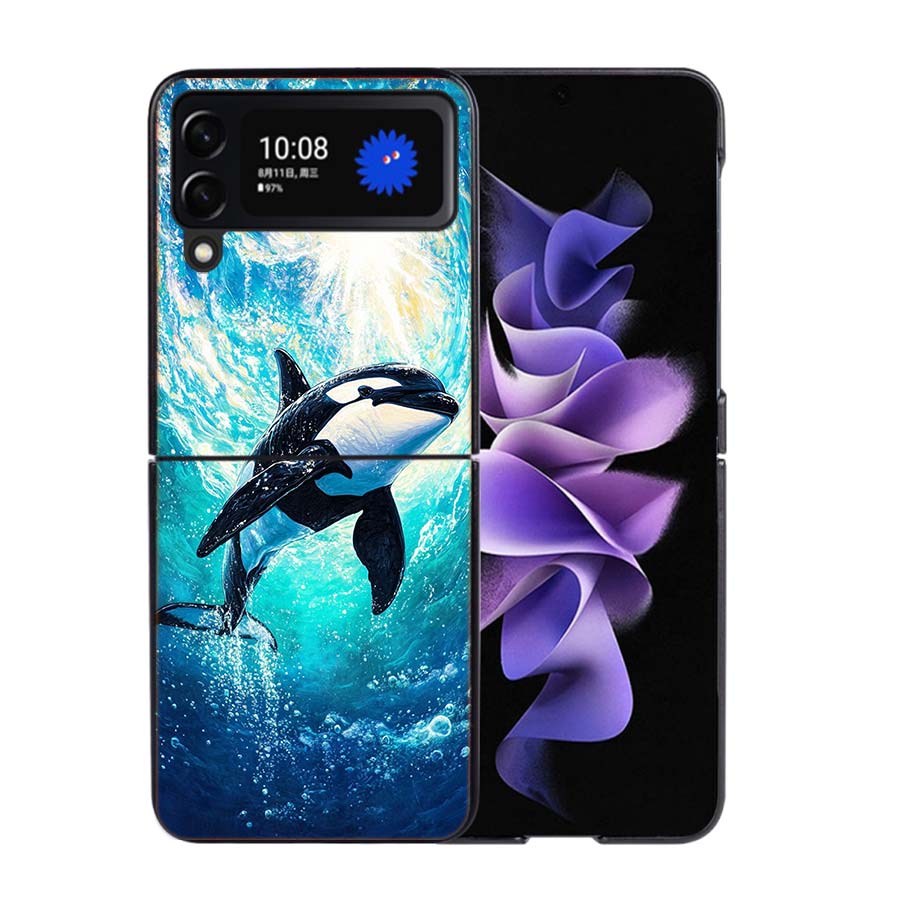 Facts About Killer Whales Phone Case For Samsung Z Flip 7 6 5G Galaxy Z Flip4 Z Flip5 Z Flip3 Coque Black Hard PC Shell Protecti