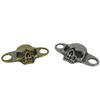 Vintage Brass Skull Shoelace Buckle - Handmade Leather Hip Hop Shoe Accessory