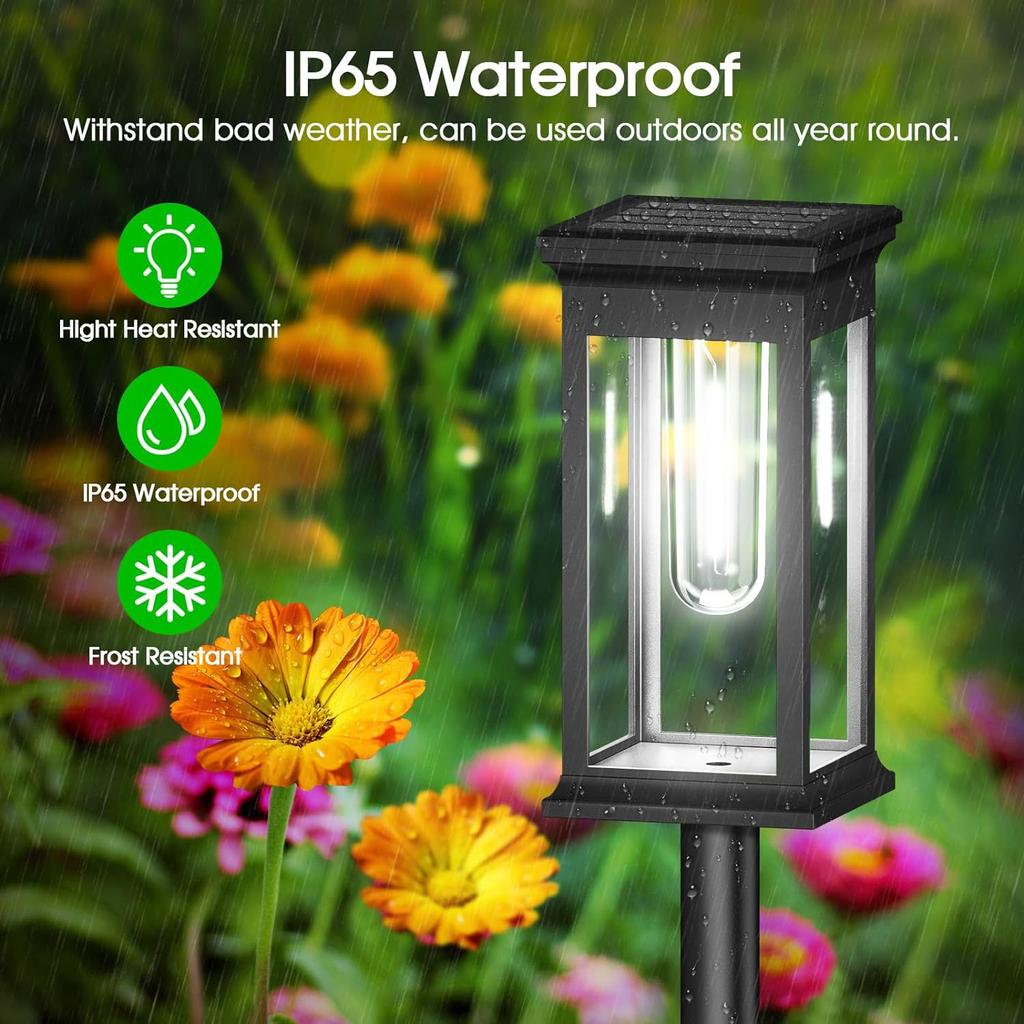 1/2PCS Solar Garden Light Waterproof Outdoor Tungsten Lawn Stake Lamp for Yard Pathway Patio Home Landscape Decoration Lighting