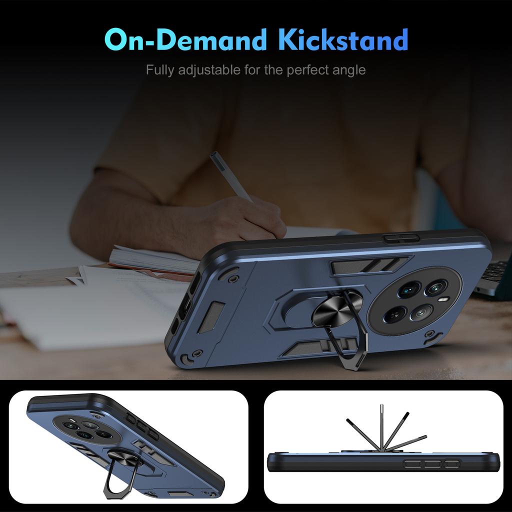 For Realme 12 Pro 5G/12 Pro+ 5G Case Kickstand PC+TPU Anti-Fall Protection Phone Cover