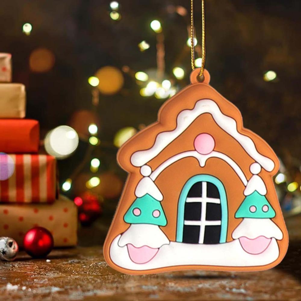 8/16Pcs Candy Color Cottage Hanging Ornaments Mixed Pattern Cabin Hanging Decoration  New Year