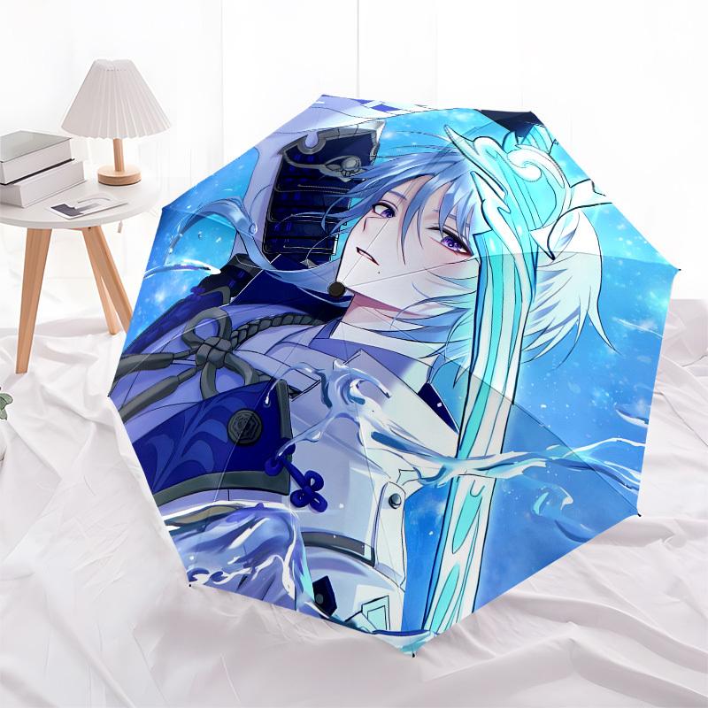 Blue, Armored Automatic Opening and Closing, 8 Rib Structure Portable Umbrella, Suitable for Men and Women In All Seasons  Perfect Gift for