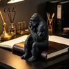 Contemplative Literary Gift 3D Printed Thinking Gorilla Figurine, Mini Thinker Statue, Miniature Sitting Figurines Modern Minimalist Sculpture