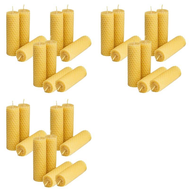 2025 Trend 30 Pieces 100% Natural Beeswax Candle Making Kit, Honeycomb Texture DIY Beeswax Candle Craft Set