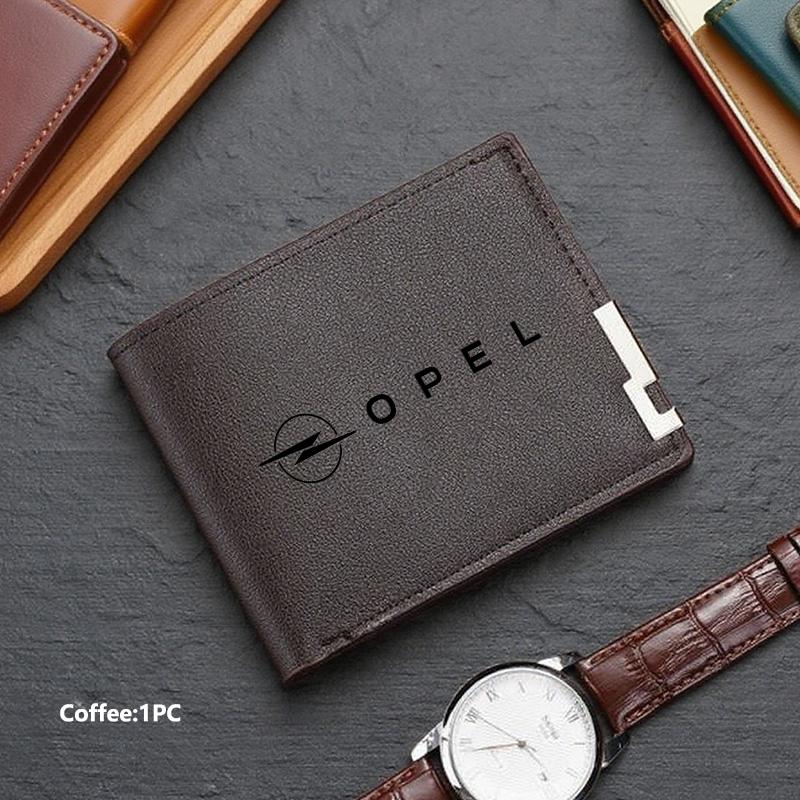 New Fashion Business Wallet Leather Car Logo Card Holder Men Coin Purse For Opel ADAM ASTRA J K CORSA E INSIGNIA MOKKA VIVA