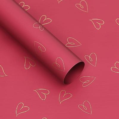 Floral Foil - Red Wine Hearts - Sheets 58x58 - 20 Pcs