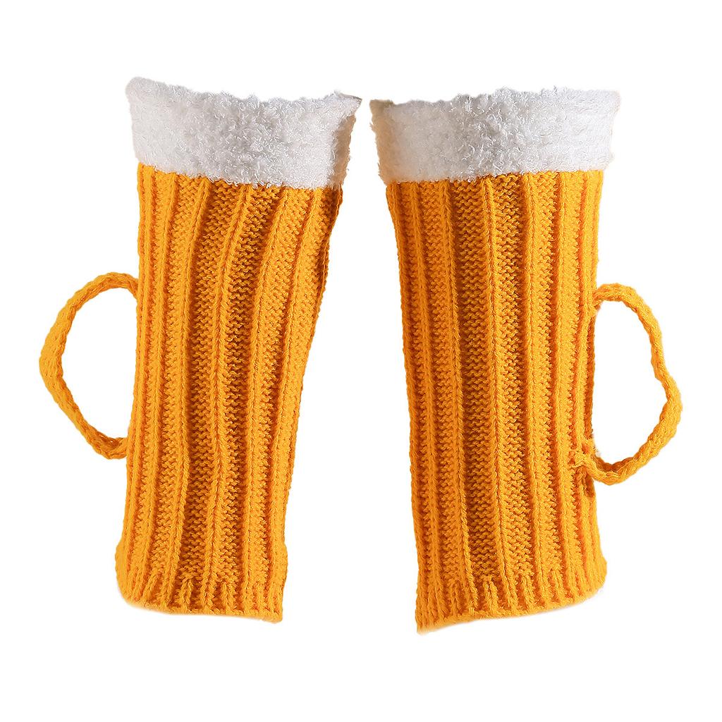 Beer Socks Chunky Yarn 3D Beer Mug Knit Socks Autumn Winter Warm Acrylic Mid-Calf Floor Socks for Women Men Christmas Gift