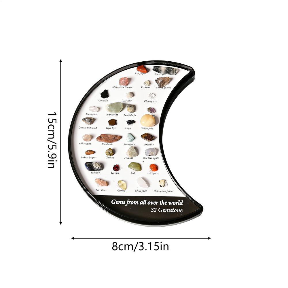 

Crystal Display Case Crescent-Shaped Gemstone Collection Organizer Gemstone Display Case For Meditation Home Decoration Stress белый