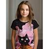 Kids Clothes Children's T-Shirt Girl Short Sleeve Top Cartoon Cat Girls Summer Clothes Child T-Shirt  Children's Clothing