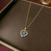 Women's Cross-Border Fashion Necklace with Colorful Zirconia Heart and Titanium Steel Clavicle Chain