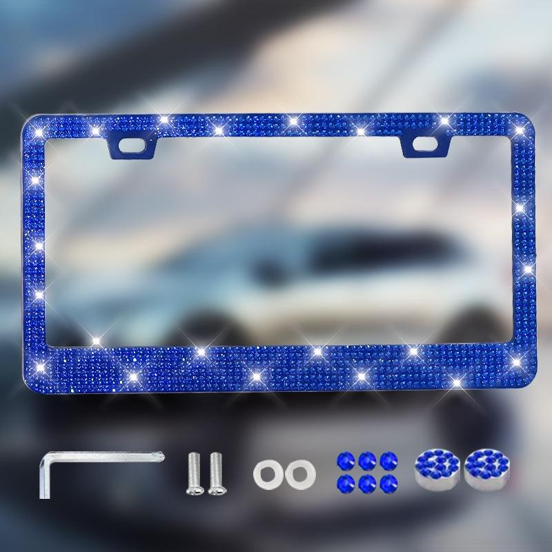 NEW 1/2PCS 31*16cm Bling Crystal License Plate Frame Women Rhinestone Car License Plate Frame Cover Holder Car Accessories