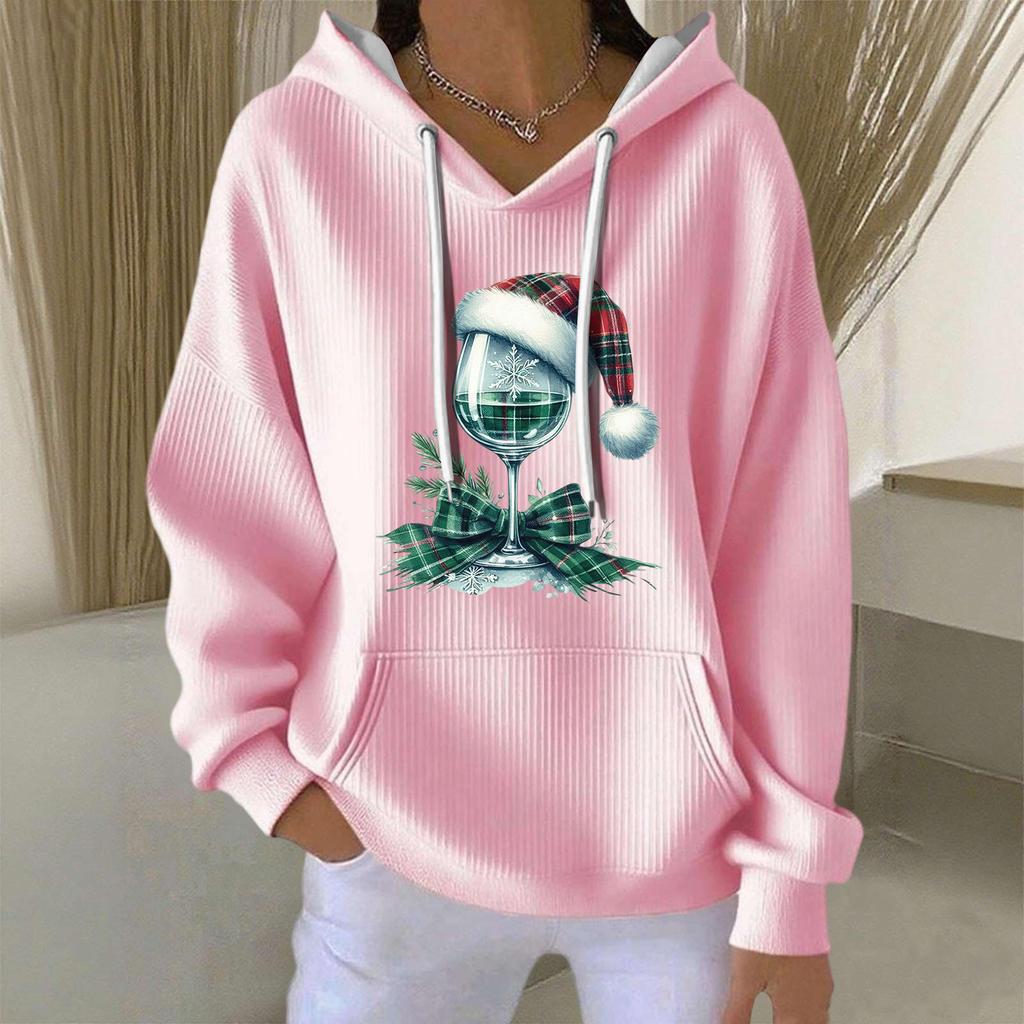 Women's Fashion Casual Christmas Angel Print Pullover Long-Sleeve Sweatshirt