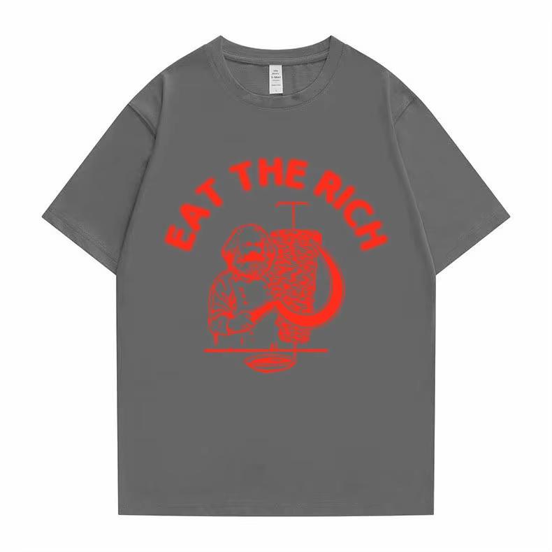 2026 New Funny Men Women Casual Tshirt Eat The Rich Doner DC3B6ner Kebab Karl Marx Socialist Hasan Piker Graphic Tshirts