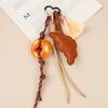 Pu croissant pendant accessories tassel simulation bread braided rope premium sense bag pendant keychain