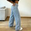 2026 High Waist Wide Leg Straight Cut Denim Jeans Women Loose Fit Street Style