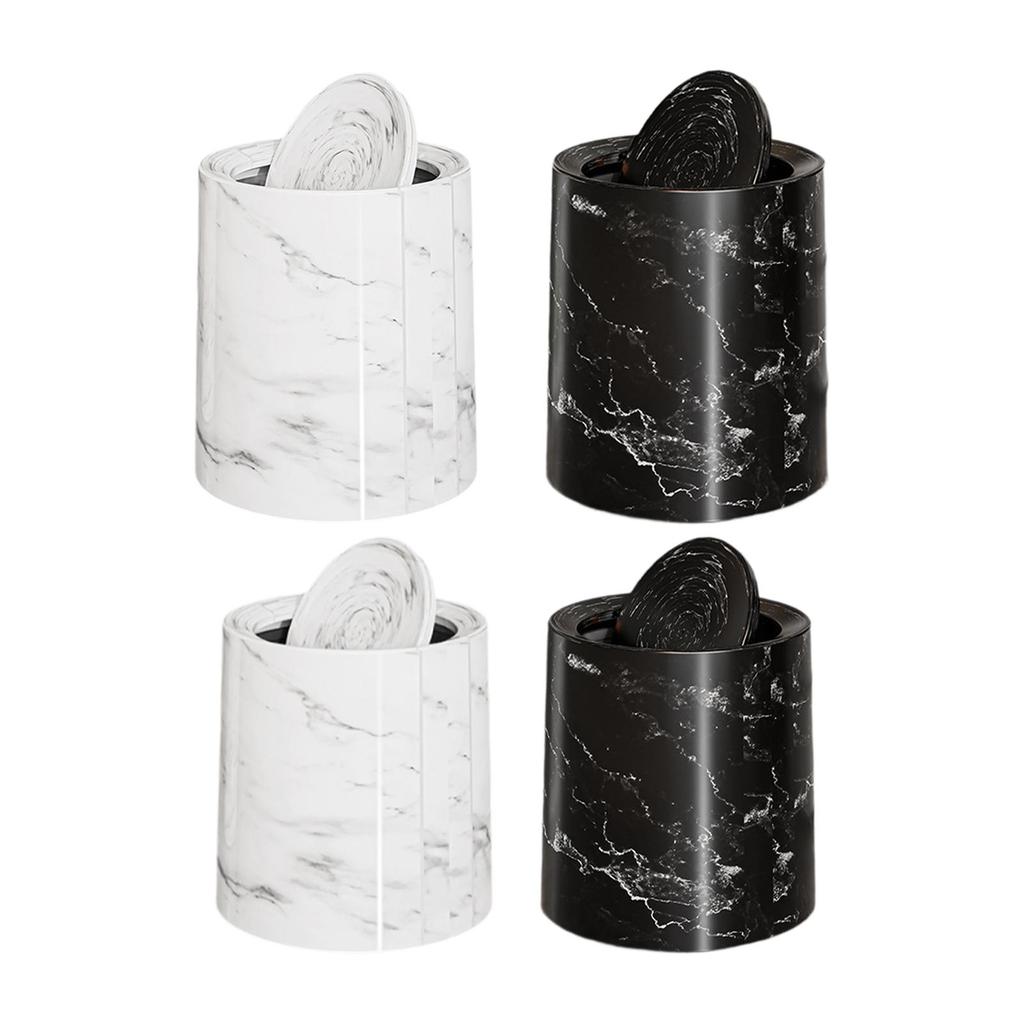 Trash Can Chinese Style Swing Lid Wastebasket for Toilet Office Laundry Room