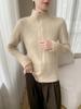Women's High-End Cashmere Stand Collar Jacquard Zipper Cardigan Sweater - Autumn/Winter Loose Style.