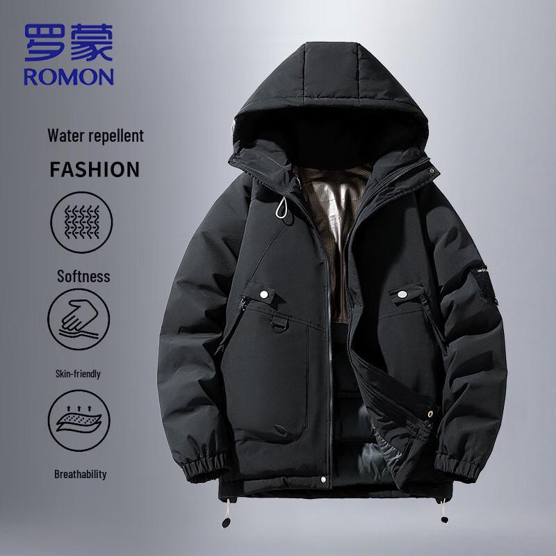 ROMON Men's Graphene Padded Hooded Winter Jacket