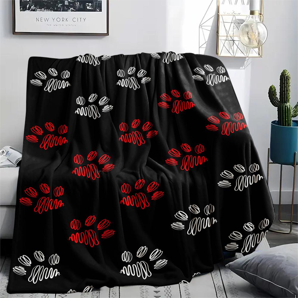 1Pc Cartoon Print Flannel Blanket, High Quality Comfortable for All Seasons, Home Decor, Warmth and Comfort, Perfect for Christmas Birthday Gift