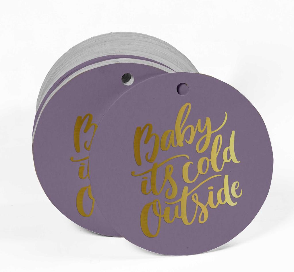 Inkdotpot Real Gold Foil Baby It's Cold Outside Baby Shower Tags Favor Hang Paper Tags 100