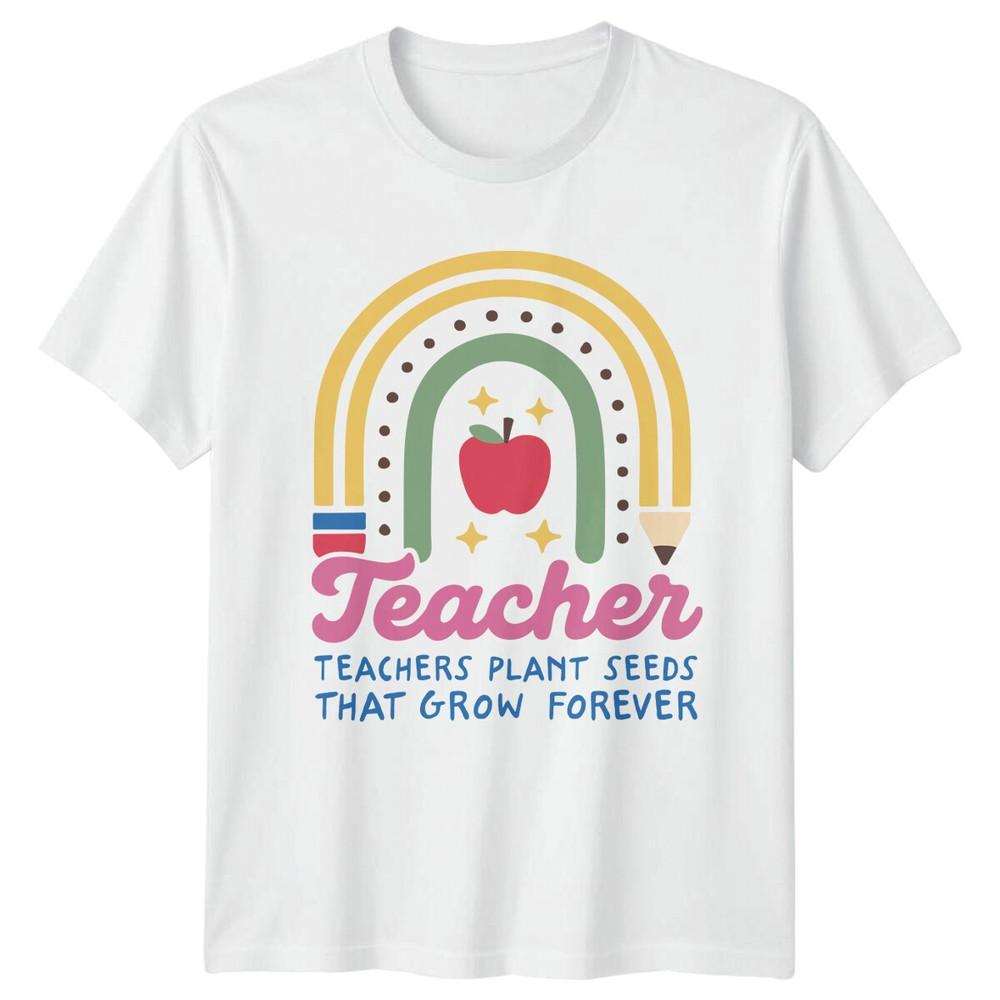 Teacher Plants Seeds That Grow Forever Unisex Tee Unisexs Graphic TShirt Unisex Top S