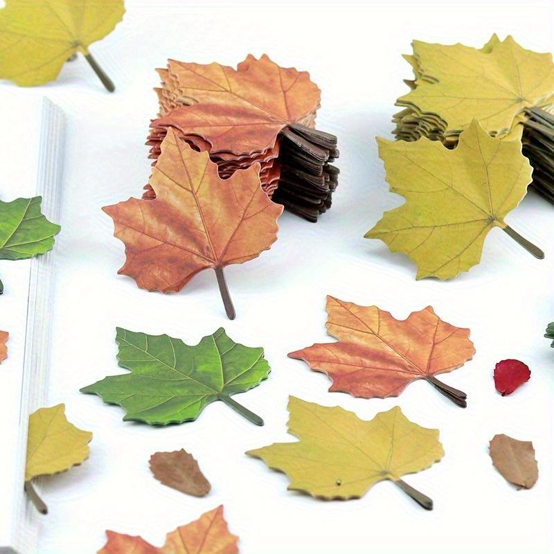 50pc/pack Autumn Leaves Decorative Stickers - Office Supplies, Notebook Stickers, Convenience Stickers, Simulated Leaf Design