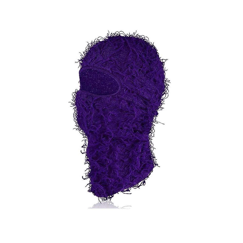 Single-Hole Knitted Prank Mask: Acrylic Yarn Balaclava for Outdoor Warmth