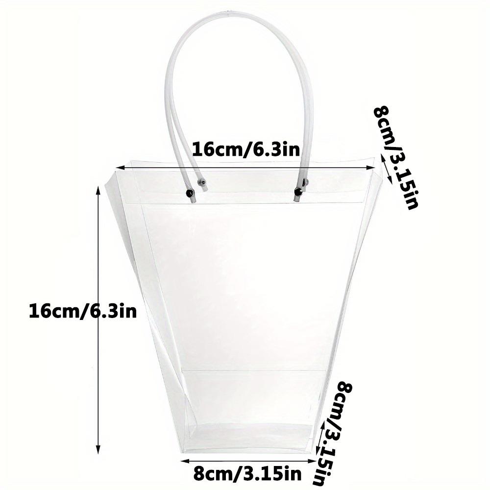 10pcs Transparent Trapezoidal Gift Bag Crystal-Clear Transparent Tote Bags Gift Bags with Long Handles Trapezoidal Tote Bag Shopping Bag Party Bag