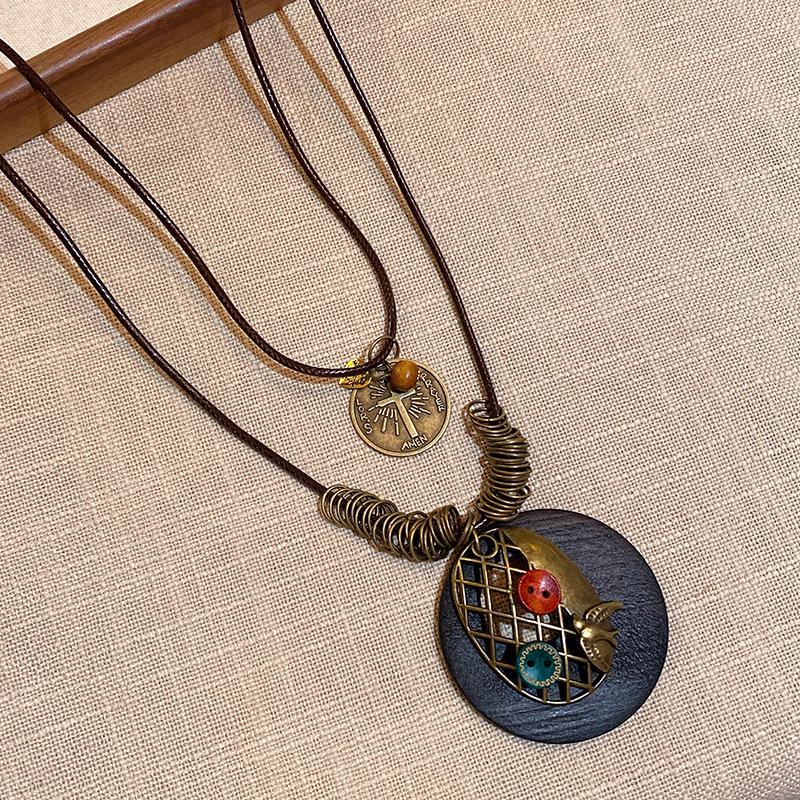 Bohemian Ceramic Necklace: Vintage Ethnic Long Sweater Chain & Zen Choker