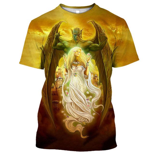 New Men's T-shirt 3D Print Body Art Men's Clothing Tees O Neck Oversized Casual Short Sleeve Shirt Cool Hip Hop Streetwear