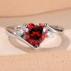 Trendy Red Purple White Zircon Love Heart Vintage CopperColor Wedding Bands Engagement Rings For Women Jewelry
