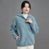 Women Faux Lamb Fleece Hooded Windproof Short Coat Autumn Winter Jacket