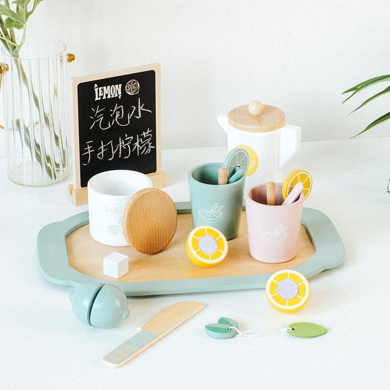 Wooden Children'S Simulation Play House Toy Tea Set Children'S Afternoon Tea Dessert Parent-Child Educational Toys